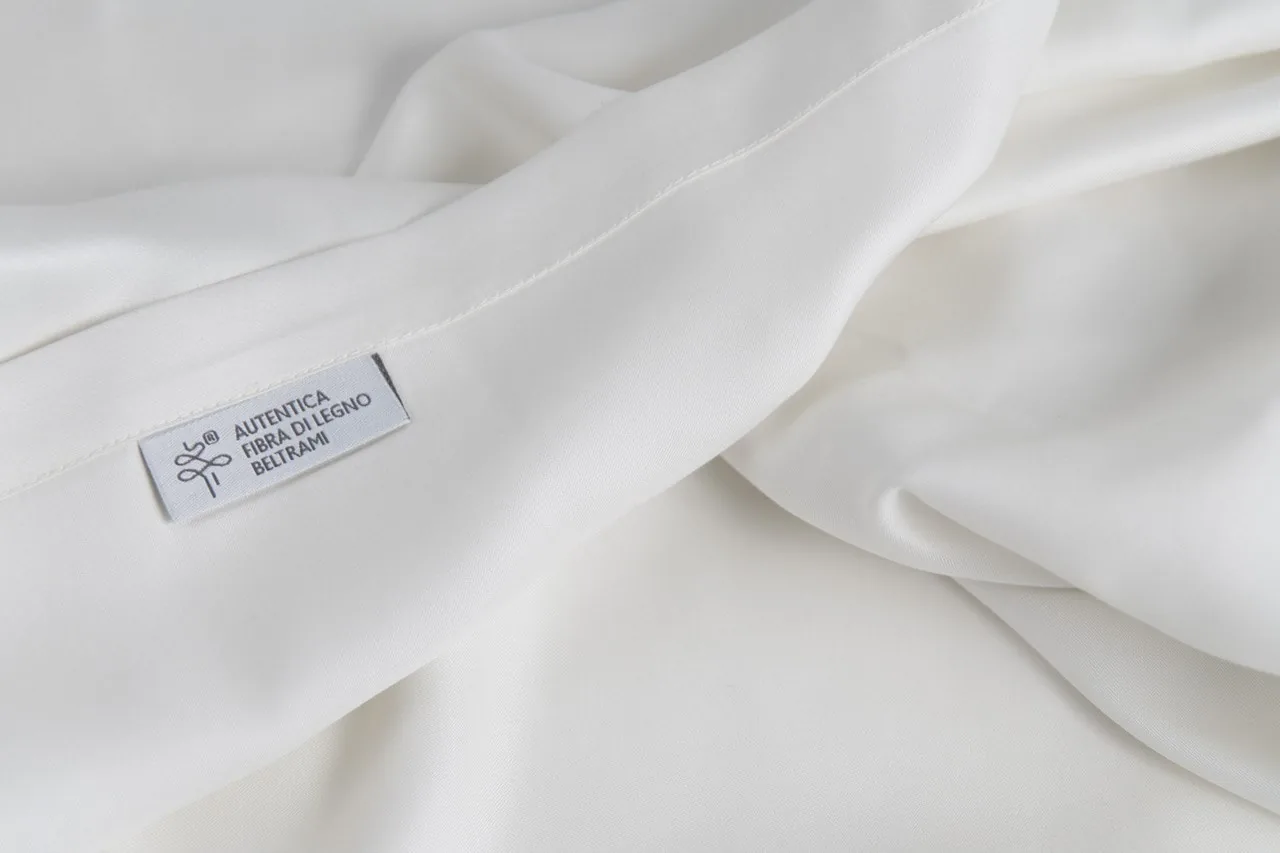 Autentica Fibra di Legno Beltrami satin with woven registration label