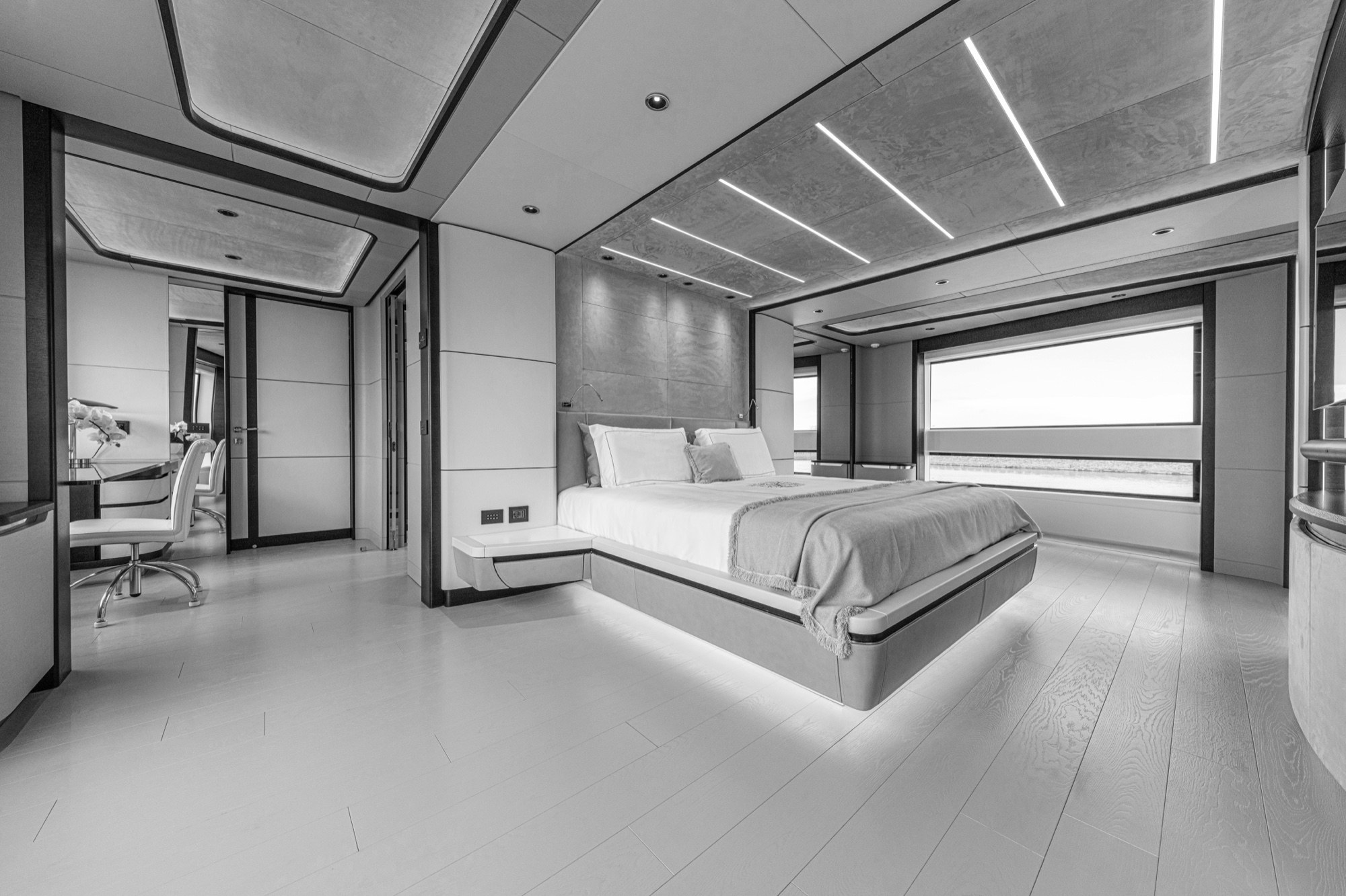 Biancheria da letto Beltrami adattata alla cuccetta di una cabina di yacht