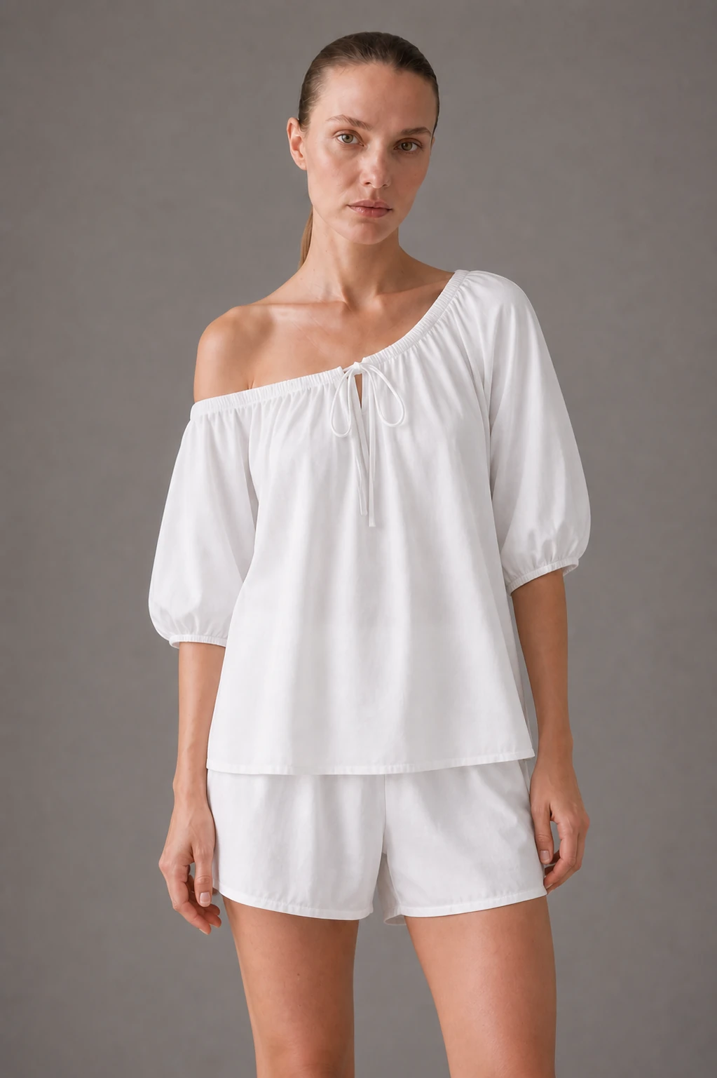 Pigiama estivo da donna Timeless in raso bianco